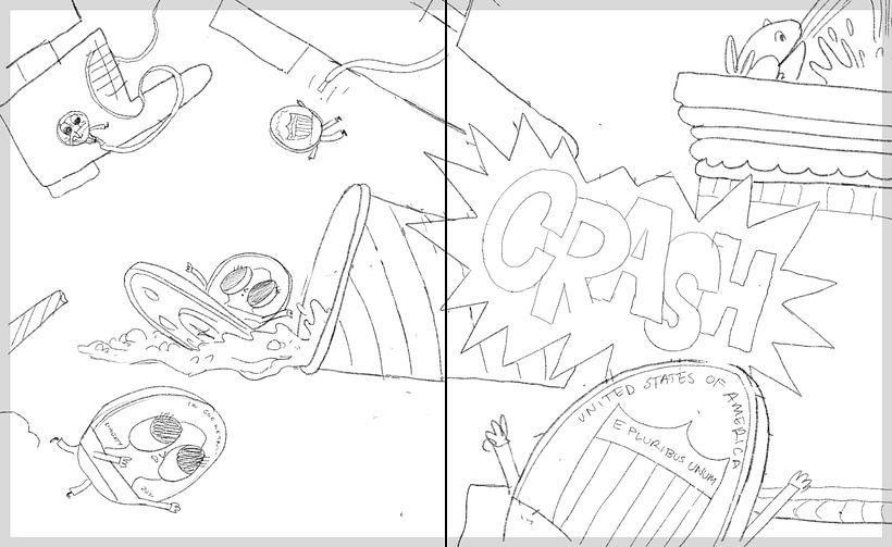 This sketch didn't really feel like it would work but i had faith in my palette and layout.