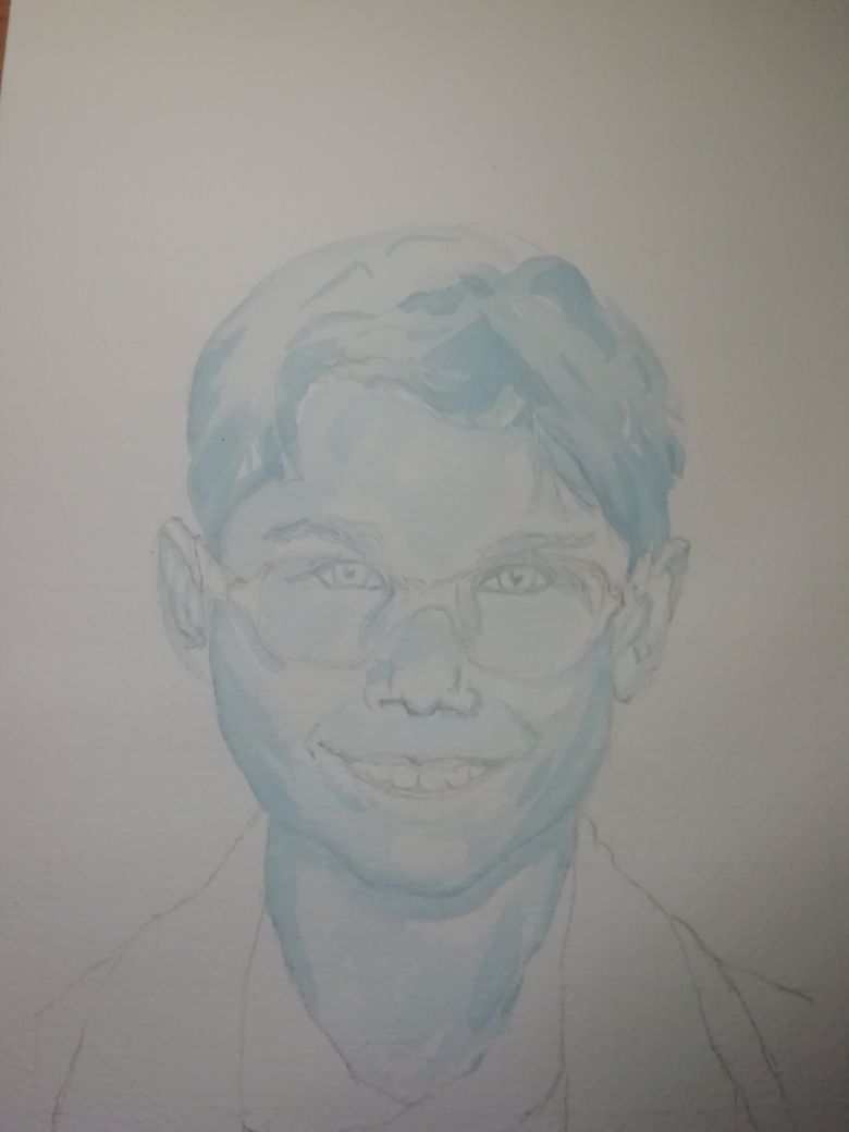 Mi proyecto del curso: Retrato artístico en acuarela Retratos de mis sobrinos 8