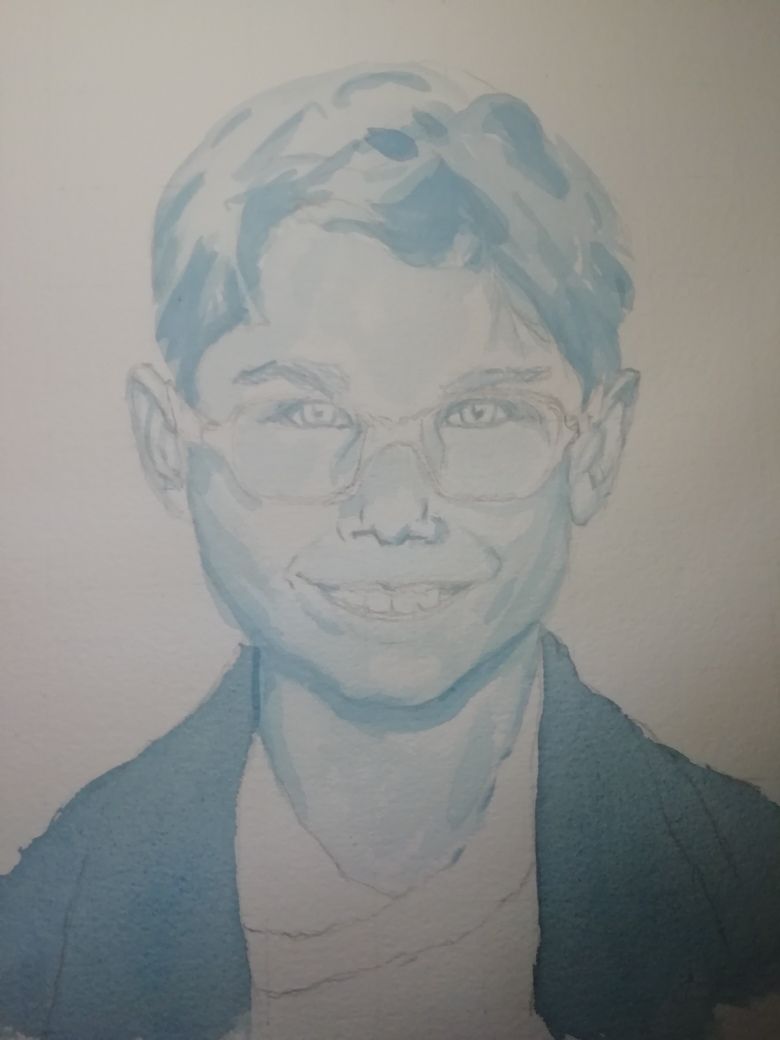 Mi proyecto del curso: Retrato artístico en acuarela Retratos de mis sobrinos 7