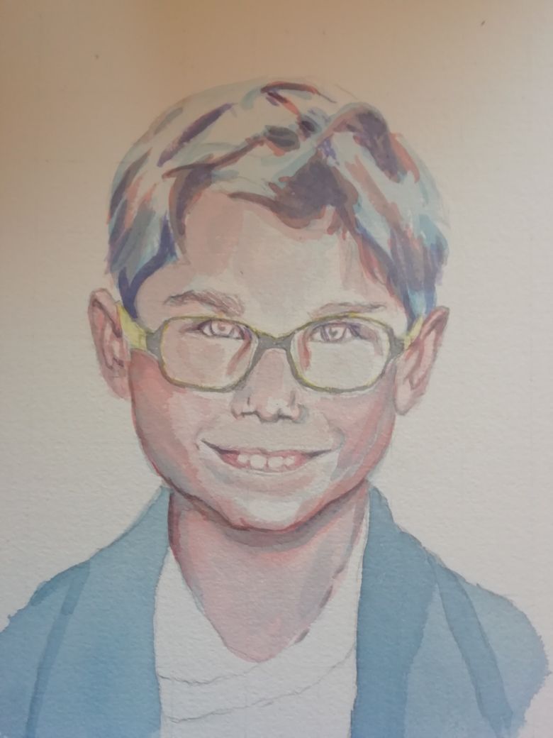 Mi proyecto del curso: Retrato artístico en acuarela Retratos de mis sobrinos 5