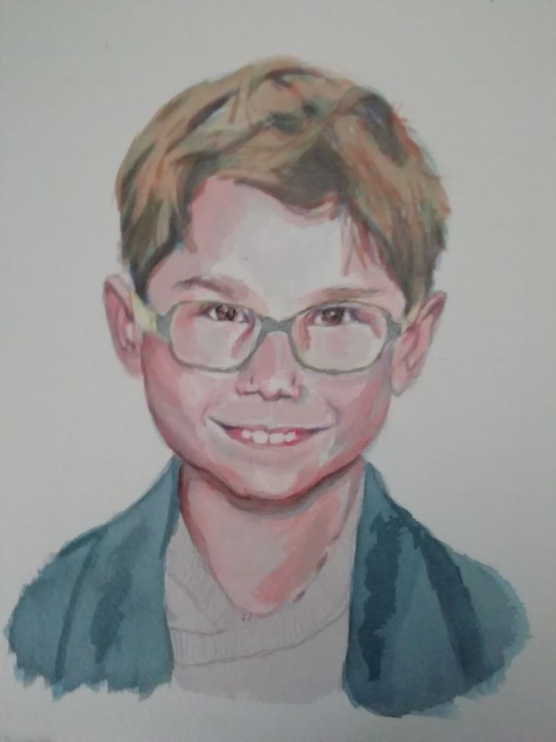Mi proyecto del curso: Retrato artístico en acuarela Retratos de mis sobrinos 4