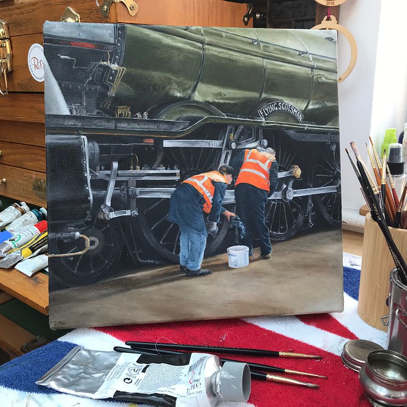 Flying Scotsman: My project for course: Introduction to Photorealism for Oil Painting 3