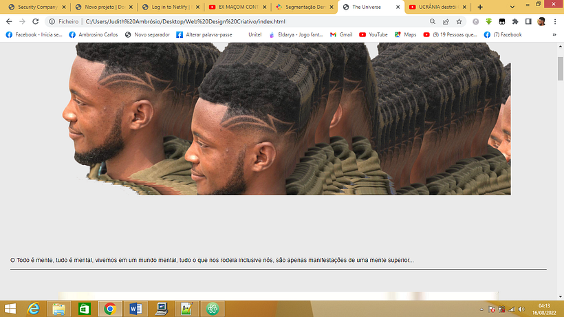 Meu projeto do curso: Web design criativo: planejamento e programação do zero 1