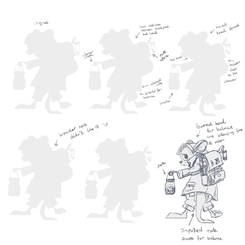 Updated the sketch based on the new silhouette