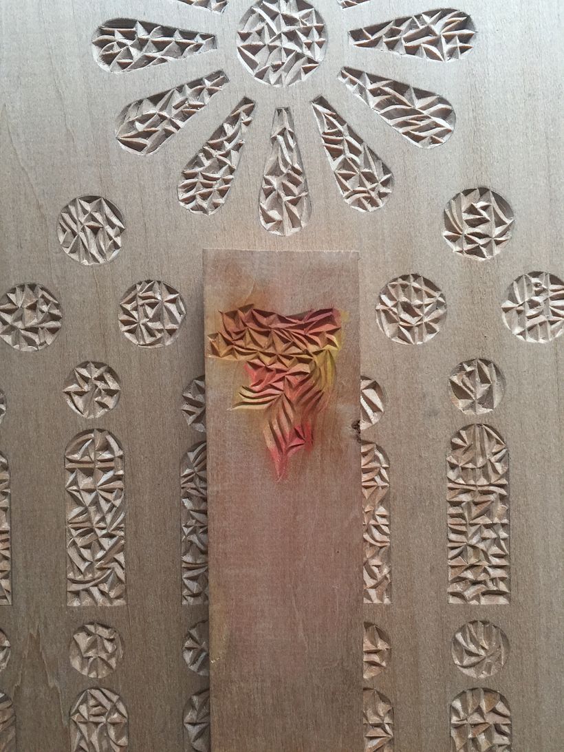 First color test using acrylic paint mixed with water.