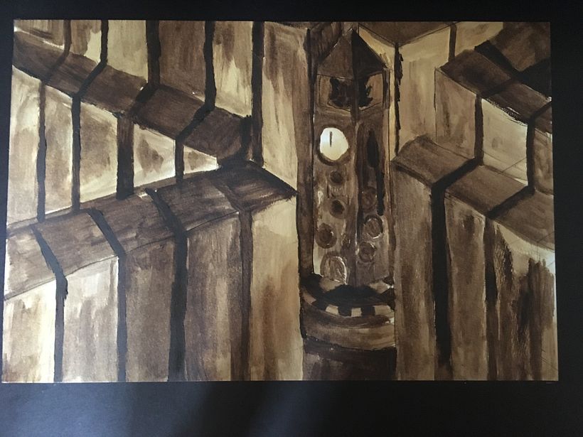 Clocktower Painted With Oil Paints