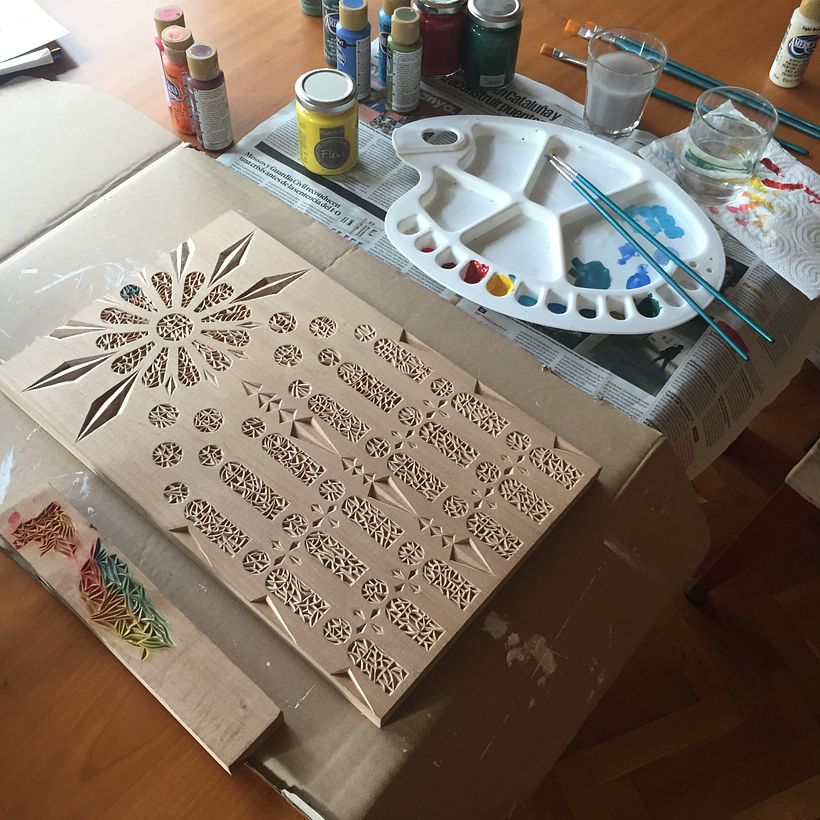 Prepared to paint the piece.