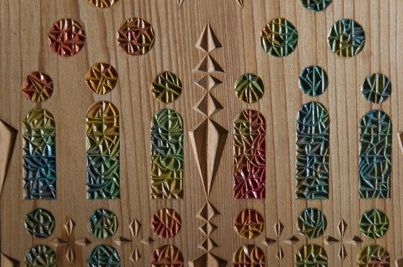 After applying varnish and dry.