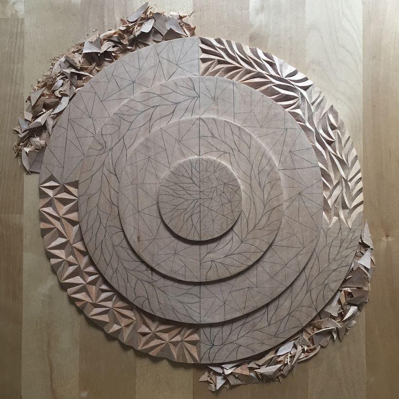 Carving process.