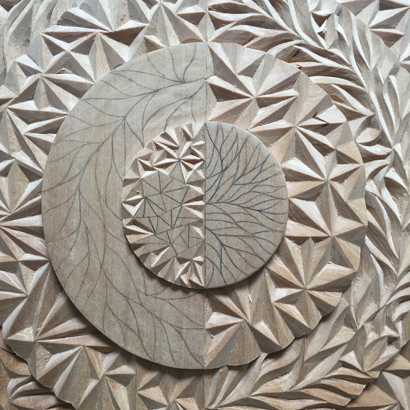 Close up on the carving process