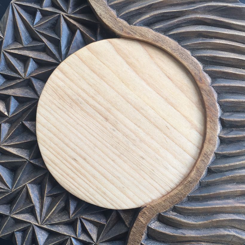 Close up with finishing already dried.