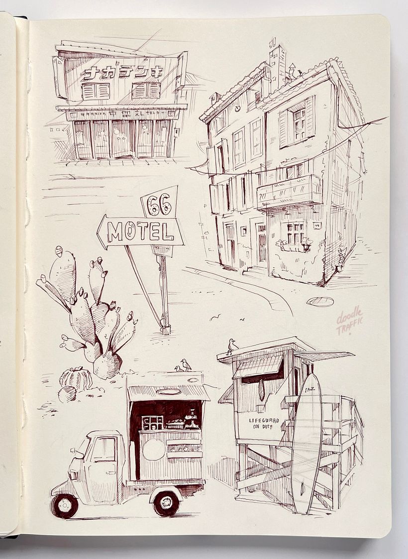 Linear Sketches - Faber-Castell Fineliner 0.1 (Sepia)