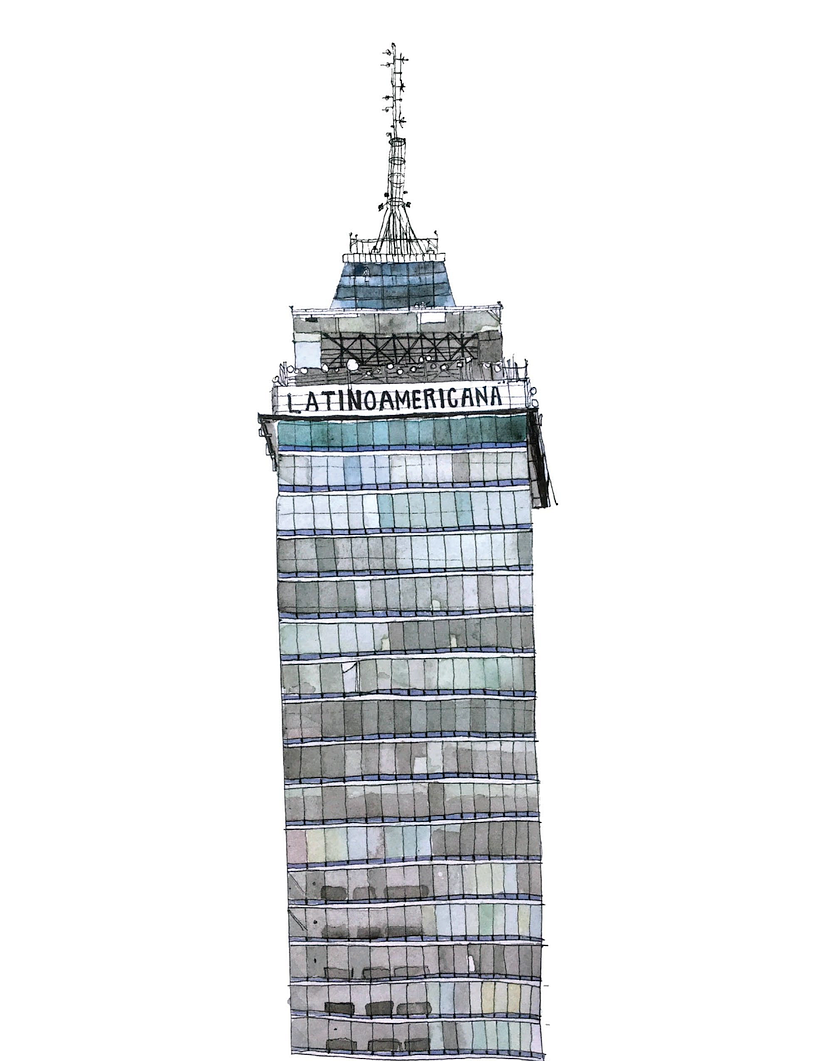 Acuarela de la torre latino