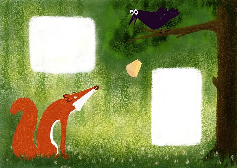 The crow and the fox - spread