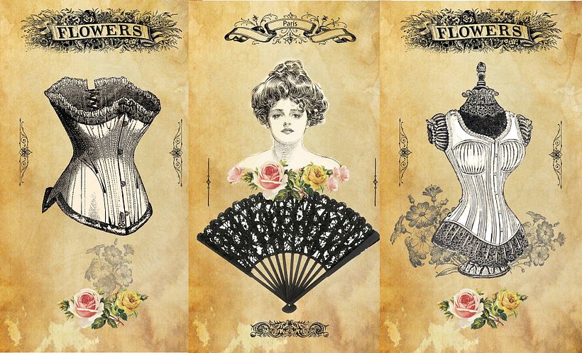Biombo para exposición de moda decimonónica  1