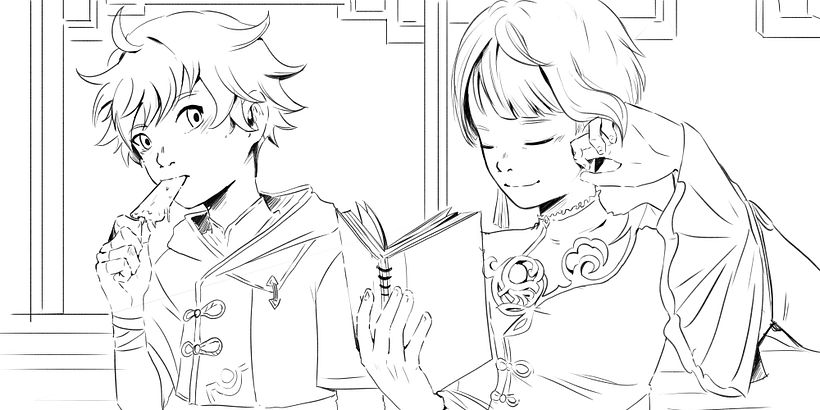 Chongyun and Xingqiu ( Genshin Impact Fanart) 3