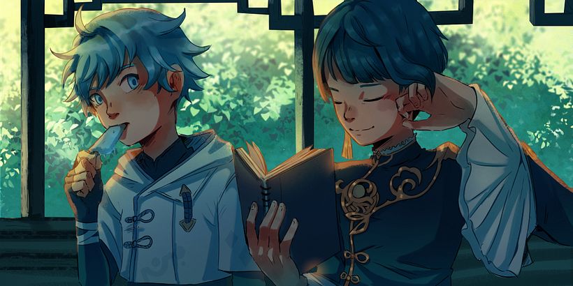 Chongyun and Xingqiu ( Genshin Impact Fanart) 6