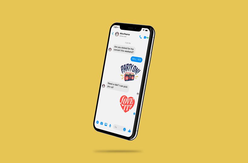 Facebook Stickers In-Use