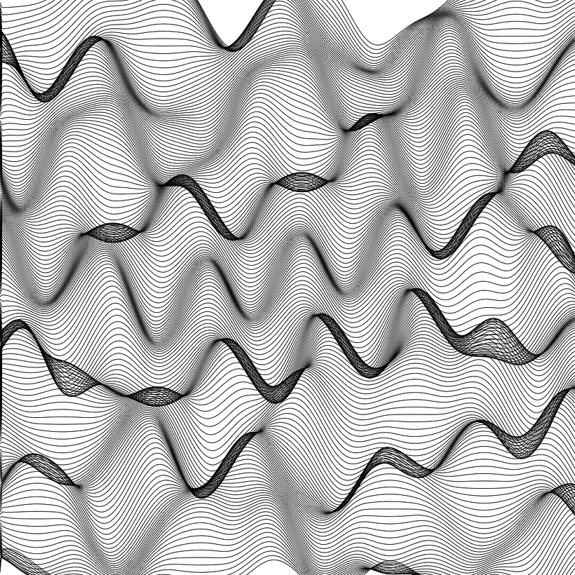 Increasing row count leads to nice overlapping and blurring effects