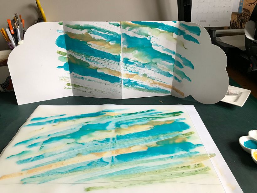 Monoprint using Silicone Sheet