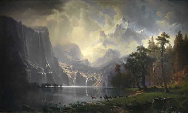 Parmi la Sierra Nevada, Californie, par Albert Bierstadt
