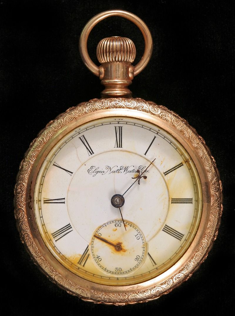 Taschenuhr eines amerikanischen Seepostbeamten, der auf der RMS Titanic eingesetzt war