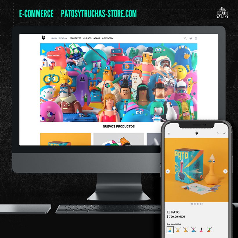 Online store development for designer and illustrator Aarón Martinez in the year 2021.