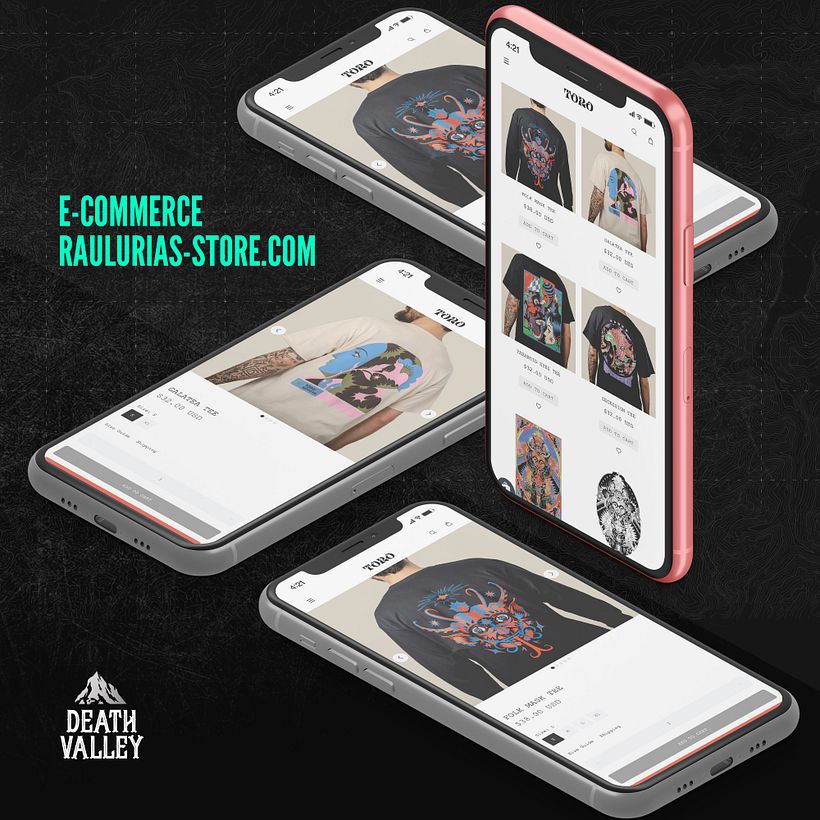 Online store development for illustrator and art director Raúl Urías in the year 2020.