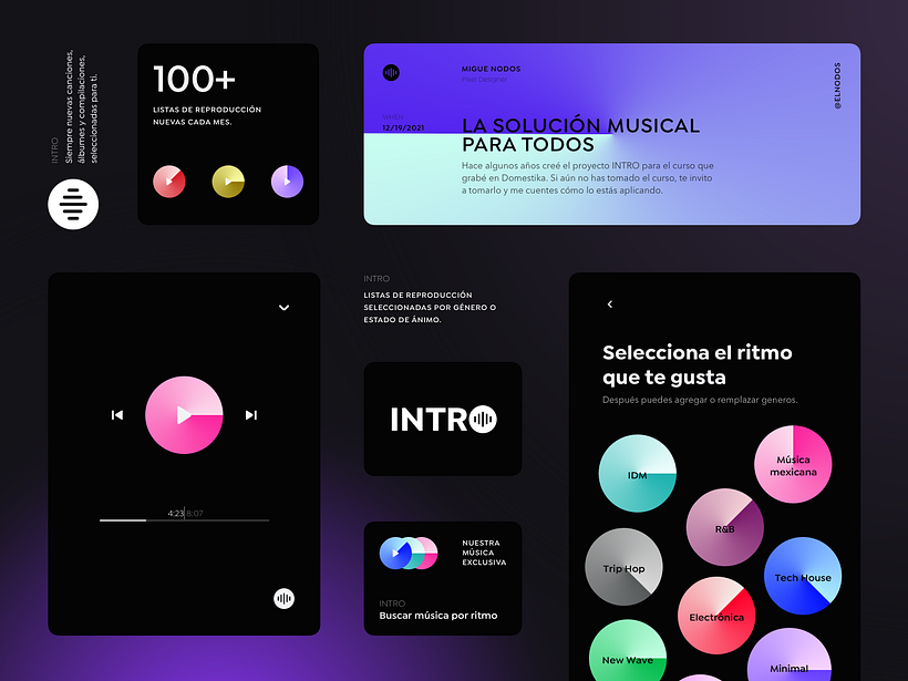 INTRO : Concepto de interfaz para el curso en Domestika UI Kits con Sketch 6