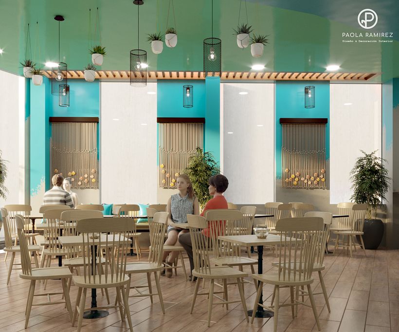 Telares de Macramé en el salón 