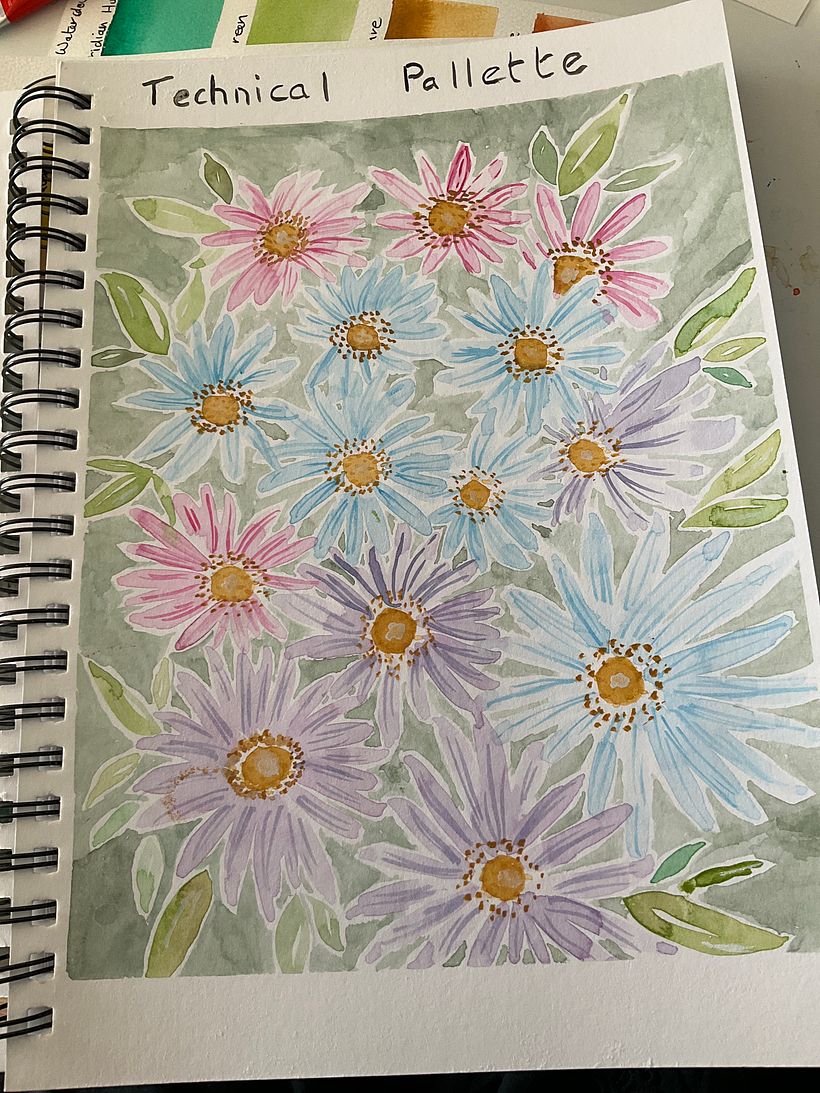 My project for course: Creation of Color Palettes with Watercolor 5