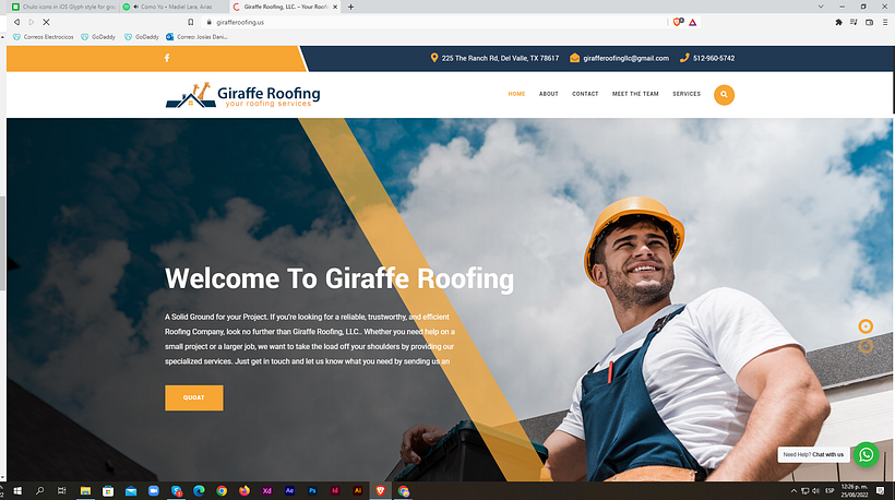 Mi proyecto del curso: Creación de una web profesional para GiraffeRoofing.us con WordPress 5
