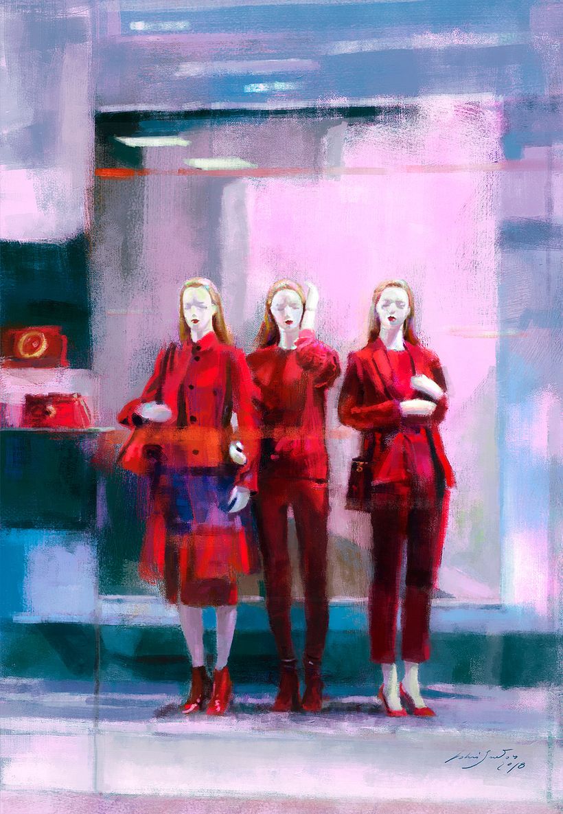 Behind the window 14