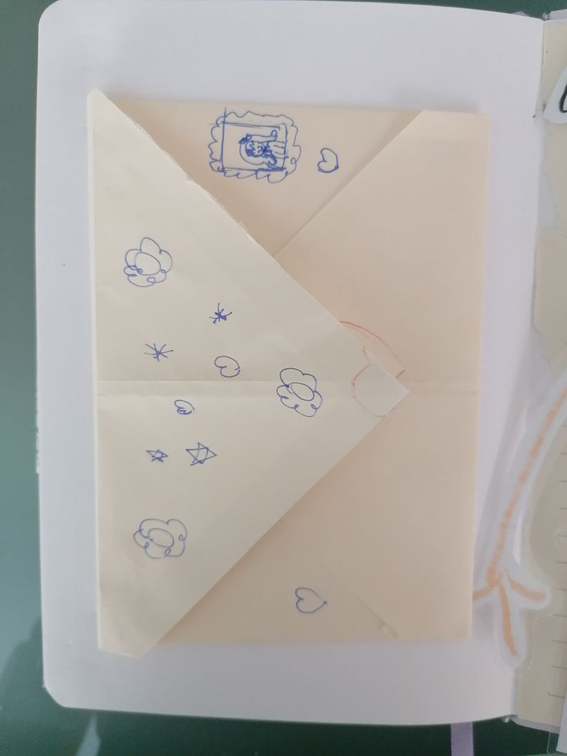 Sobre realizado por mi hija de 7 con tus indicaciones 