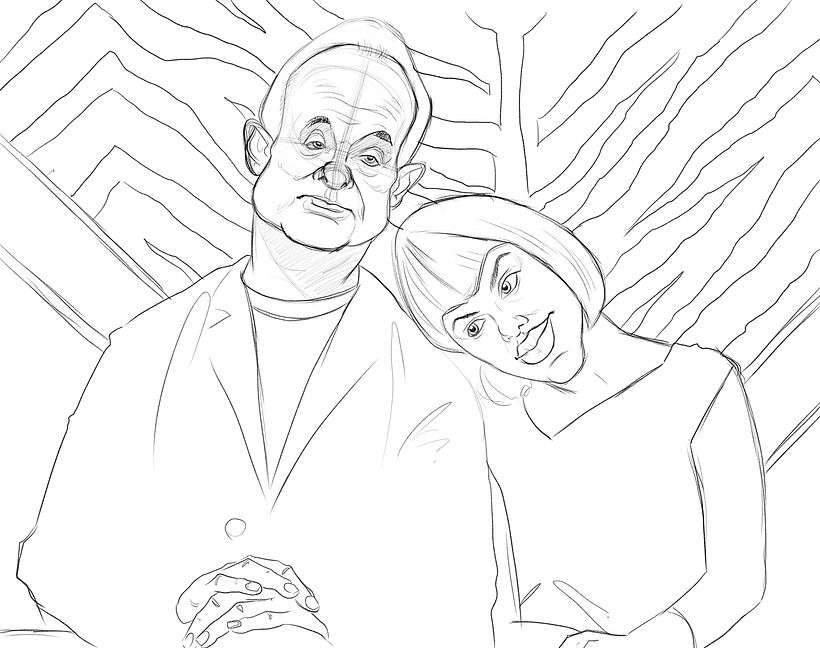 Lost In Translation Caricature Movie Homage Commission 2
