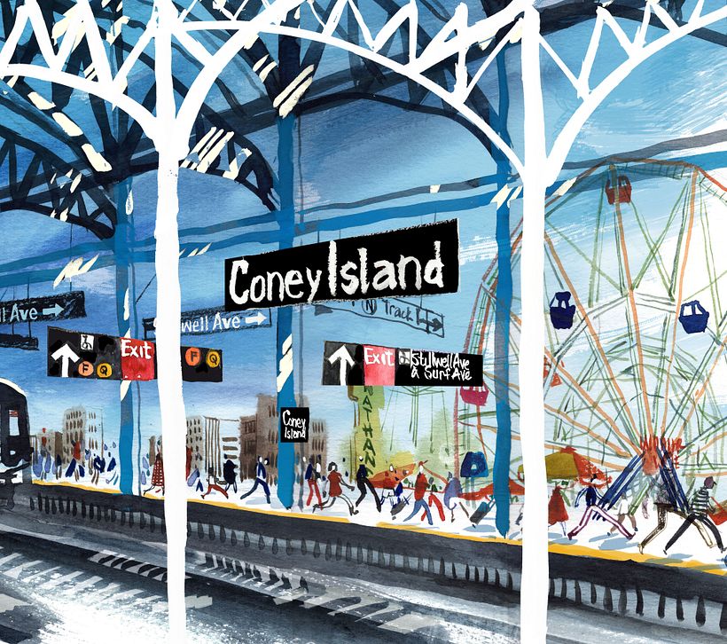 At the Coney Island Subway Stop