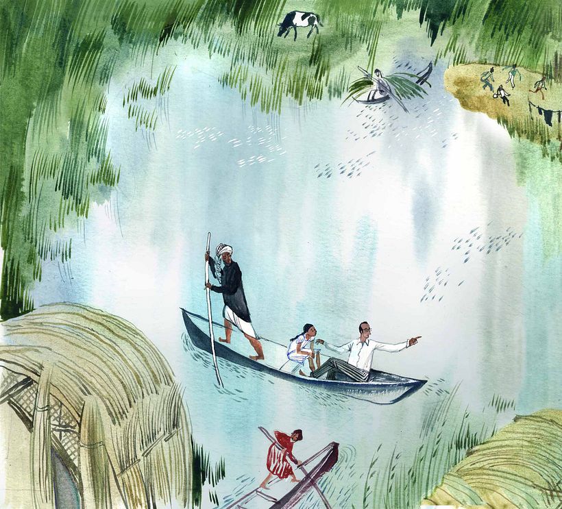 Zaha with her Father in the Arab Marshes