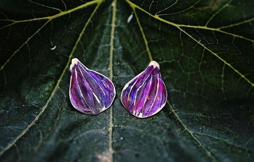 Higos morados pintados con acuarelas 