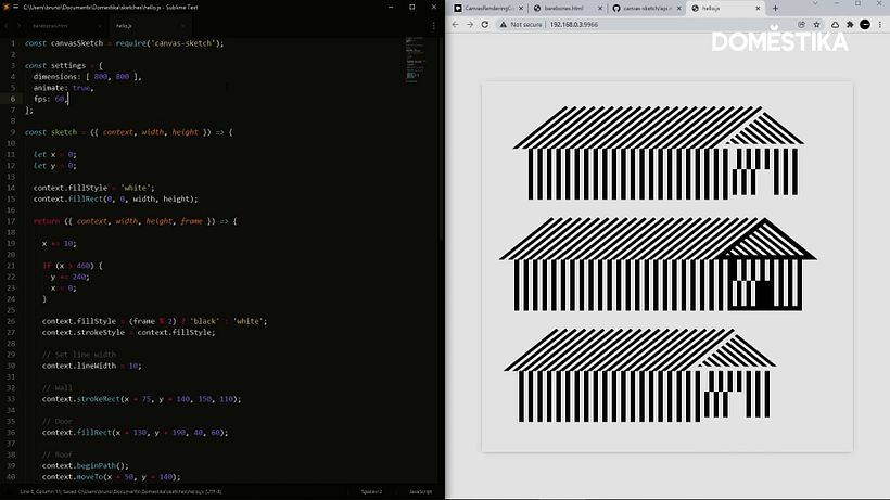 Experiment with different functions like stroke settings, frame rate, and color.