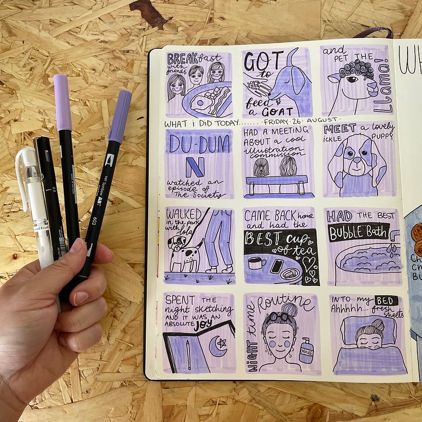 Love being able to sum up my day in a few sketch. Quick and fun page