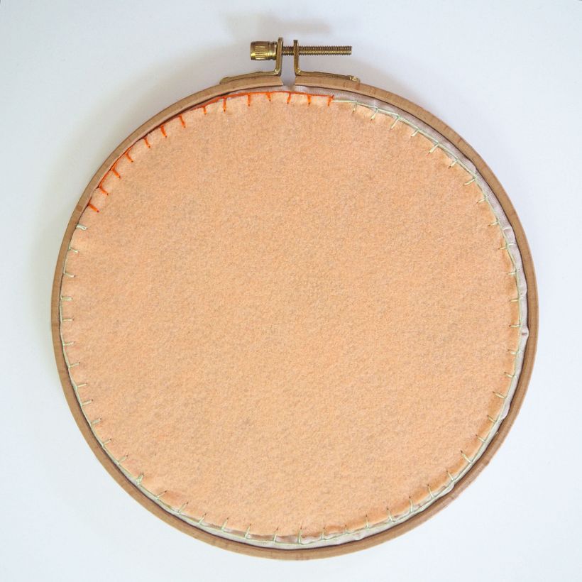 As always I use leftover threads from this and other projects to create a unique backing for each piece.