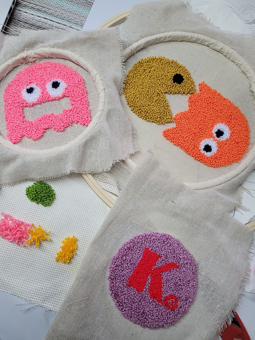 algunas muestras de he avanzado con la técnica del punch needle