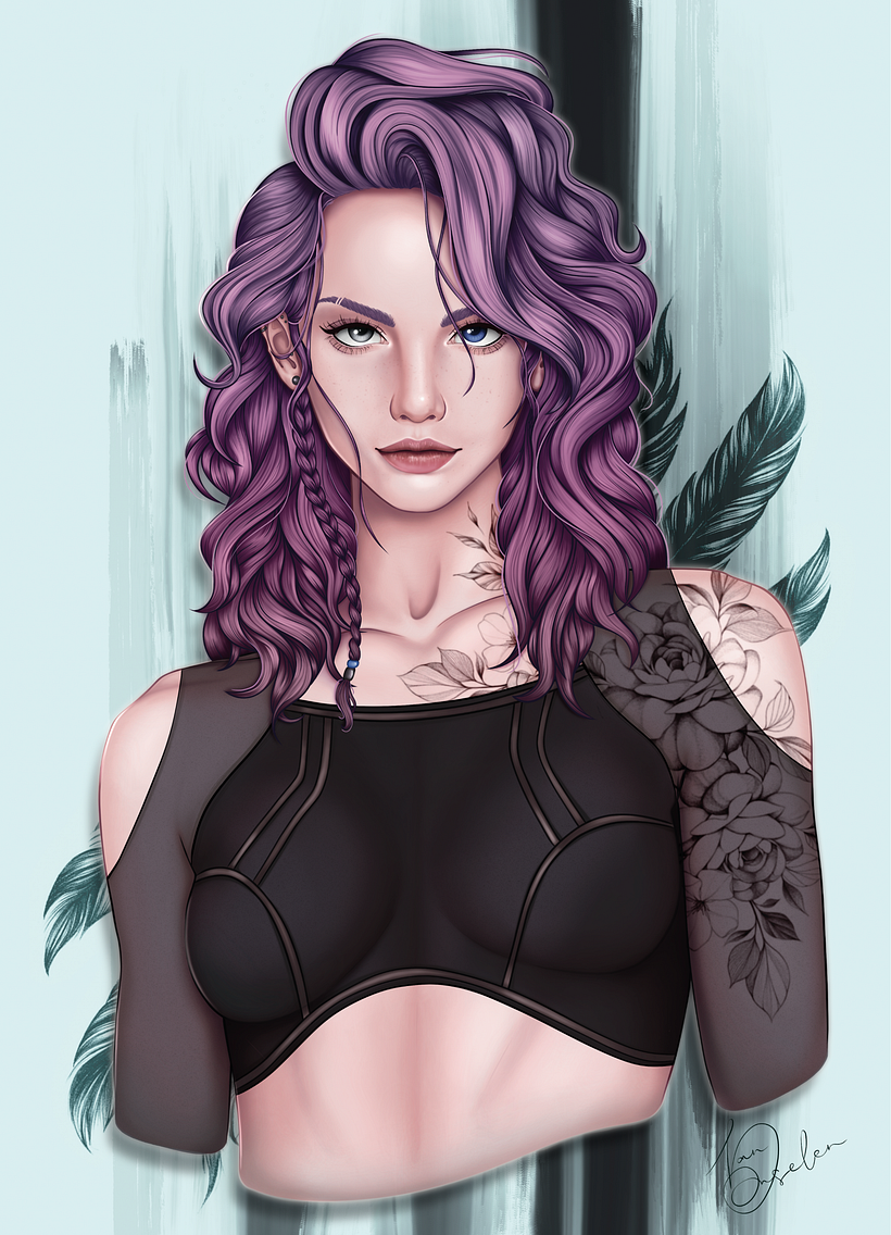 My project for course: Female Character Portraits in Procreate 1