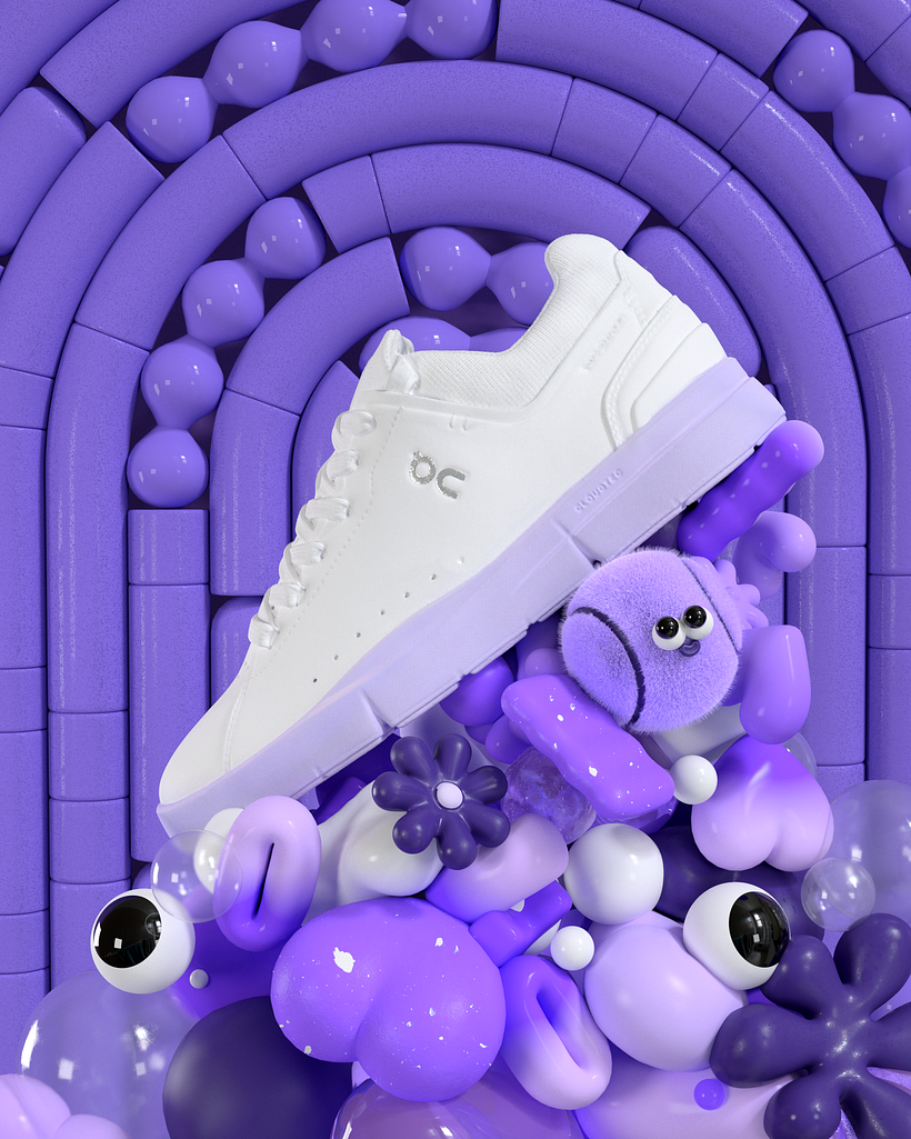 One of the stills of the campaign, celebrating the ON x Roger Federer shoe