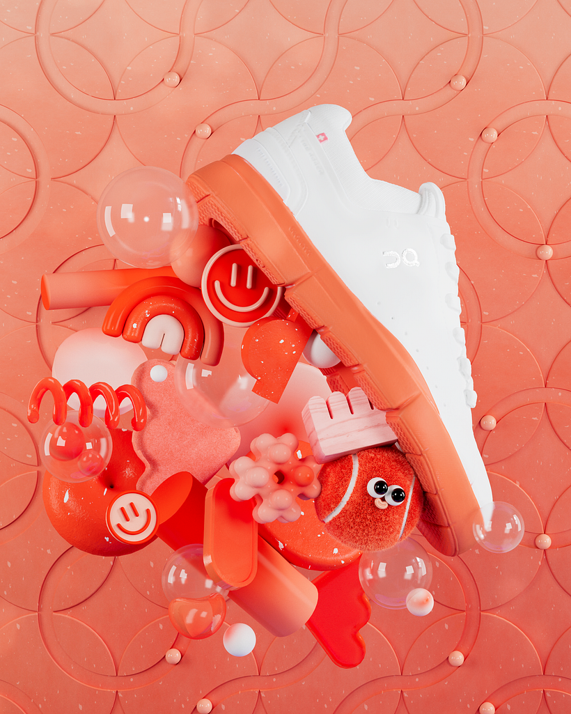 One of the stills of the campaign, celebrating the ON x Roger Federer shoe