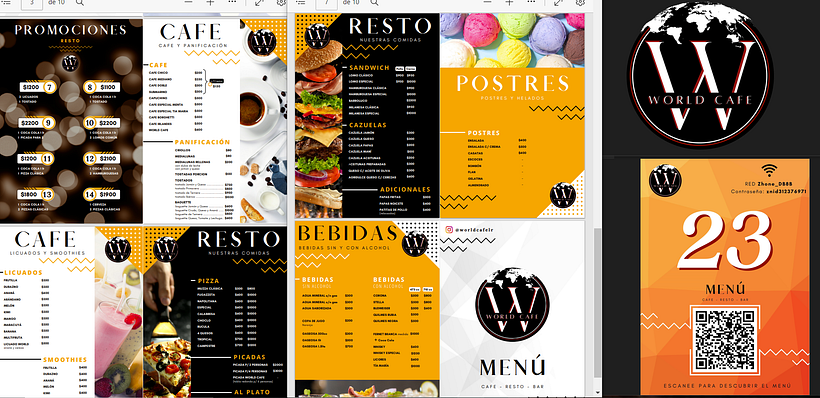 Edición de logo, carta digital, numero de mesa con qr, etc.