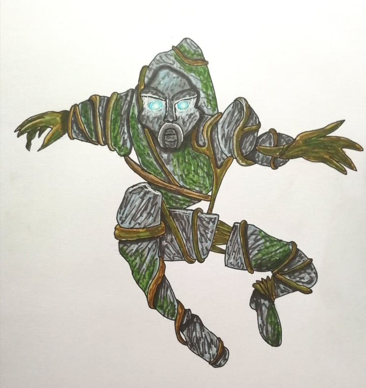 Moss: An aggracon (rock person) highflyer wrestler who trained in the tropical jungles of South America.