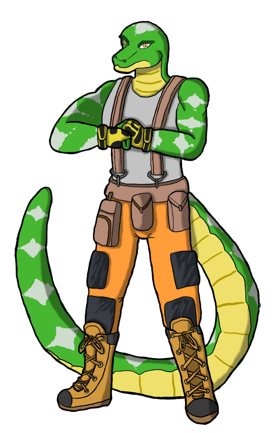 Lavanya Rekhabal: A hissen (snake person) brawler who is a building contractor by day and a wrestler at night.