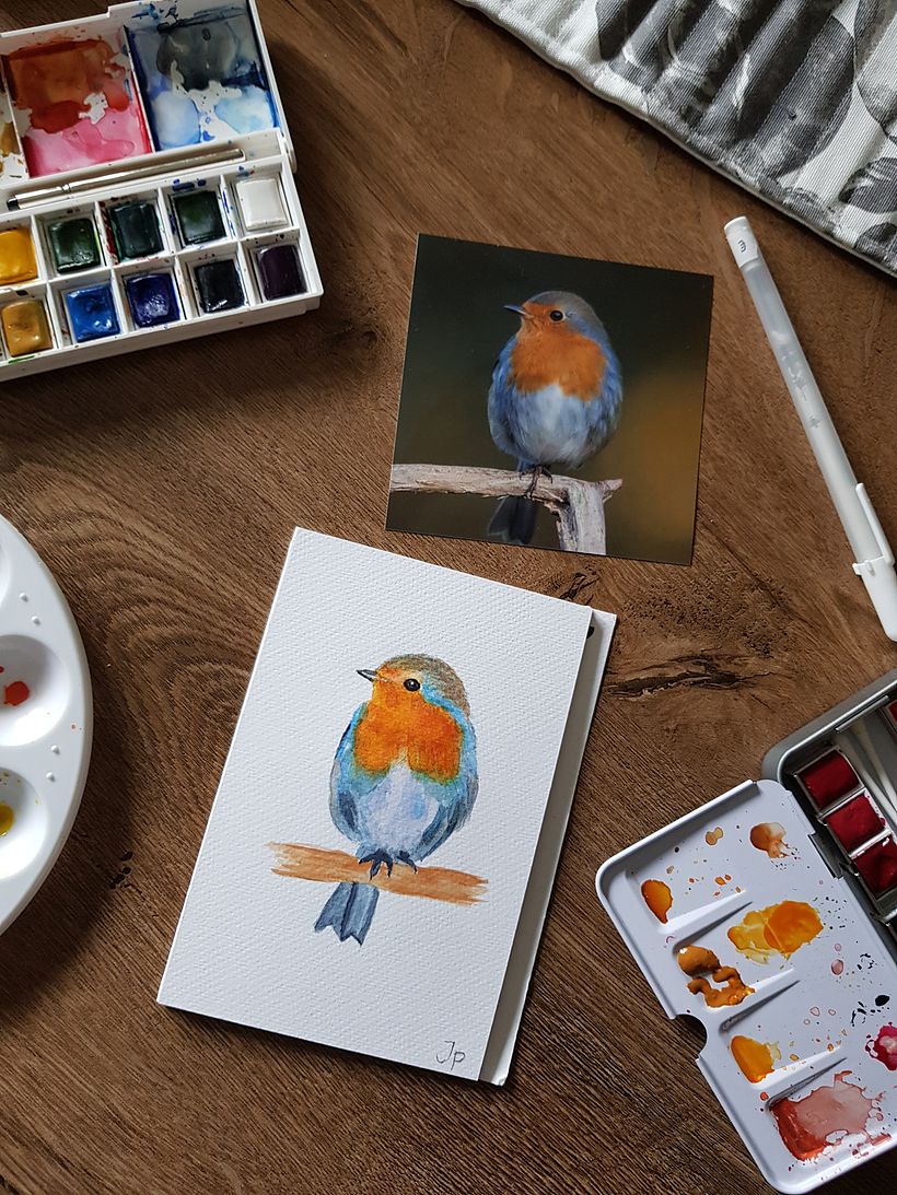 My project for course: Artistic Watercolor Techniques for Illustrating Birds 1