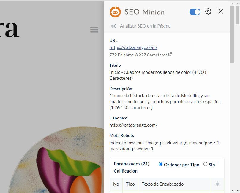Cambios de títulos, megadescripción, encabezados y contenidos